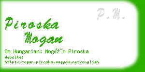 piroska mogan business card